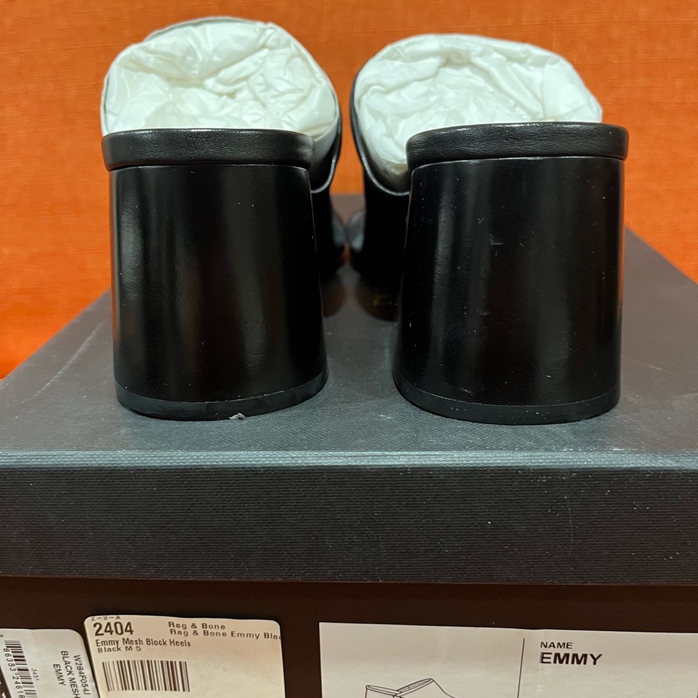 rag & bone Black Sheer Mesh Mules retail $375 - Picture 6 of 13